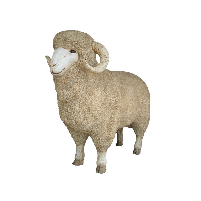 Merino Schafsbock lebensgroß Dekorationsfigur