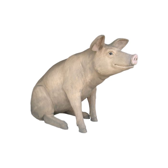 Großes sitzendes Schwein lebensgroß Dekorationsfigur