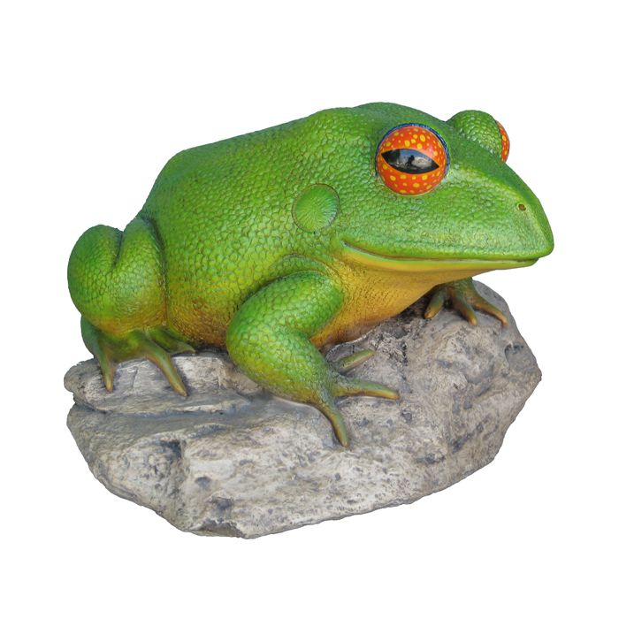 Frosch auf Stein groß verkleinert Dekorationsfigur