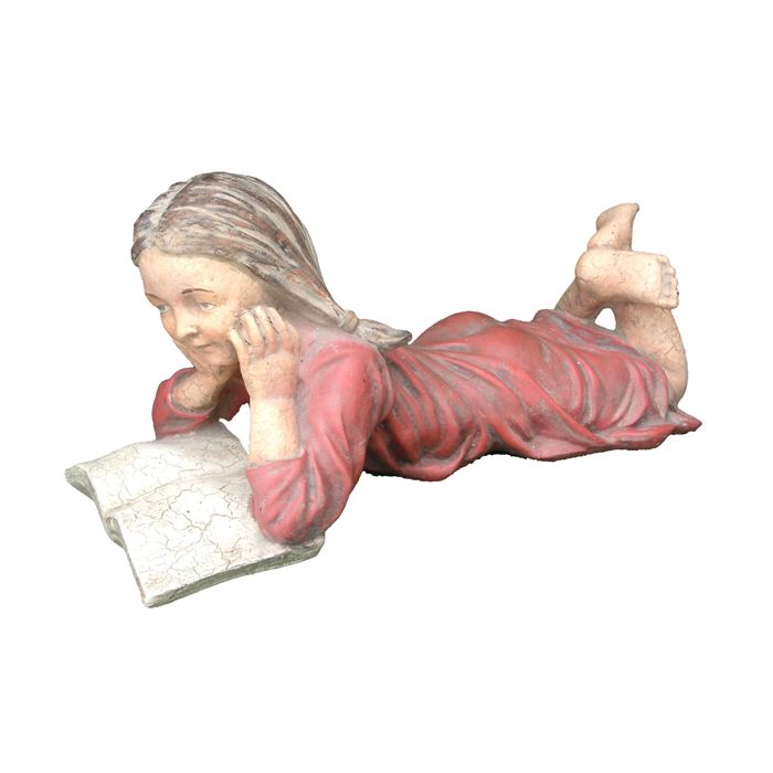 Mädchen ließt Buch verkleinert Dekorationsfigur