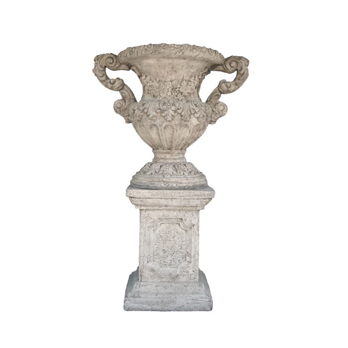 Blumenvase auf Säule groß lebensgroß Bepflanzungsmöglichkeit