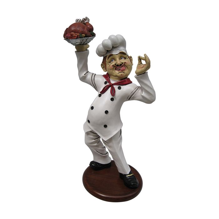 lecker Koch mit Grillhänchen verkleinert Dekorationsfigur