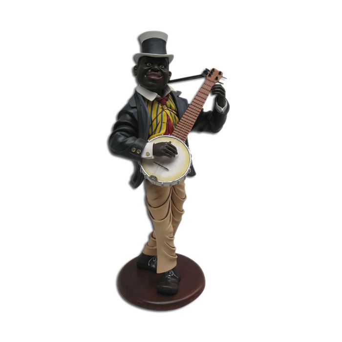 Neger als Banjo Spieler verkleinert Dekorationsfigur