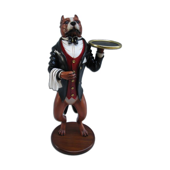 Pitbull Butler lebensgroß Dekorationsfigur