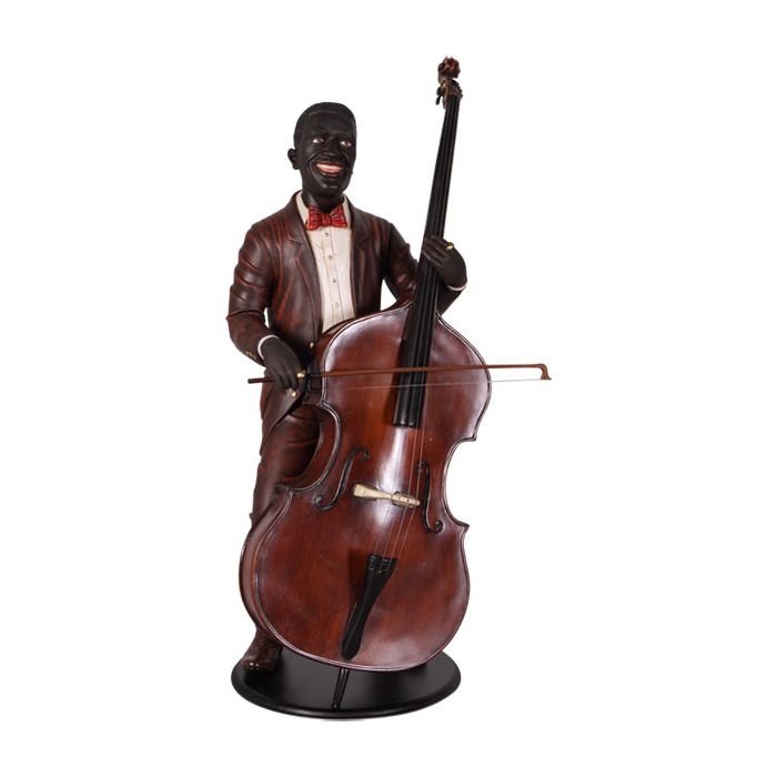 Neger als Bassspieler Jazz verkleinert Dekorationsfigur