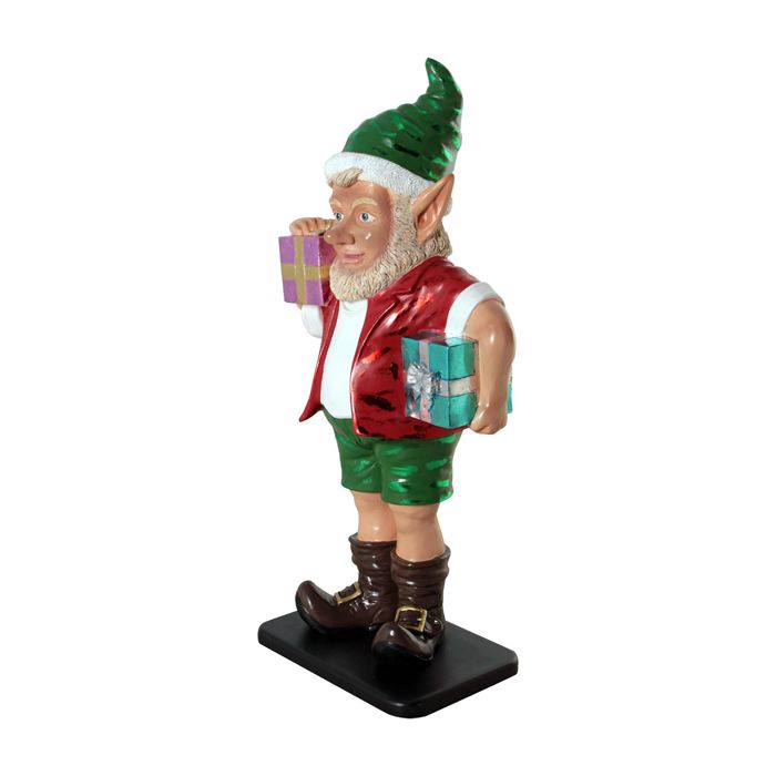 sonniger Weihnachtsgehilfe Elf mit Geschenken lebensgroß Dekorationsfigur