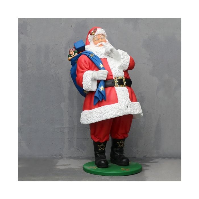 Großer Weihnachtsmann mit Sack voller Geschenken lebensgroß Deko- & Werbefigur