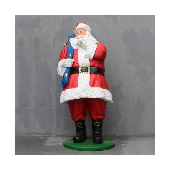 Großer Weihnachtsmann mit Sack voller Geschenken lebensgroß Deko- & Werbefigur