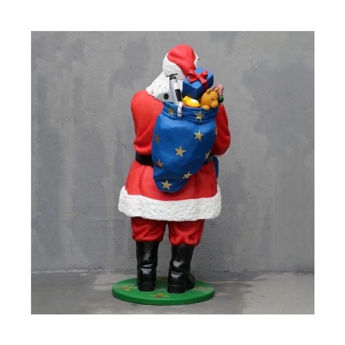 Großer Weihnachtsmann mit Sack voller Geschenken lebensgroß Deko- & Werbefigur