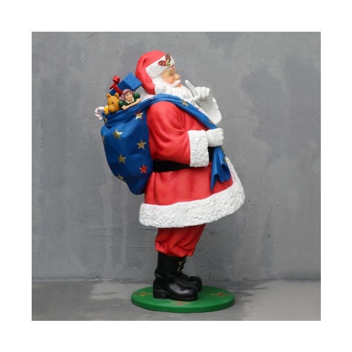 Großer Weihnachtsmann mit Sack voller Geschenken lebensgroß Deko- & Werbefigur