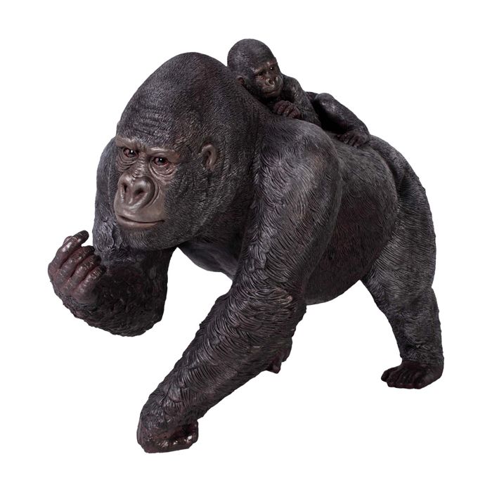 Gorilla Weibchen mit Baby lebensgroß Deko- & Werbefigur