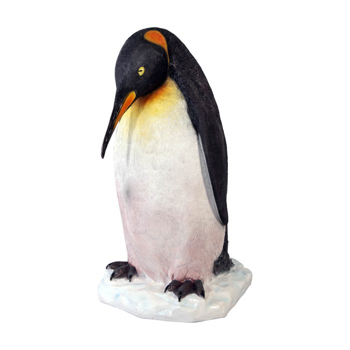Pinguin auf Eis lebensgroß Dekorationsfigur