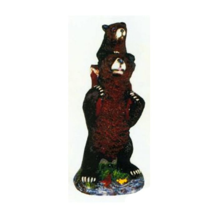 Bär mit Bärenkind im Korb verkleinert Dekorationsfigur