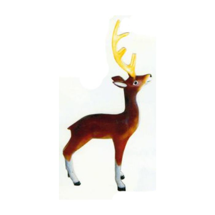 kleiner Hirsch mit hohem Geweih lebensgroß Dekorationsfigur