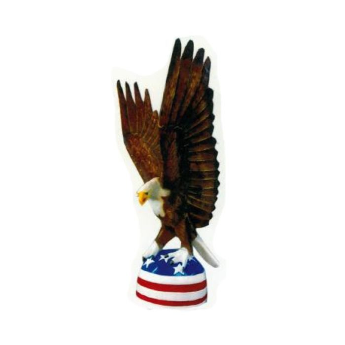 Weißkopfseeadler mit Amerikaflagge lebensgroß Dekorationsfigur