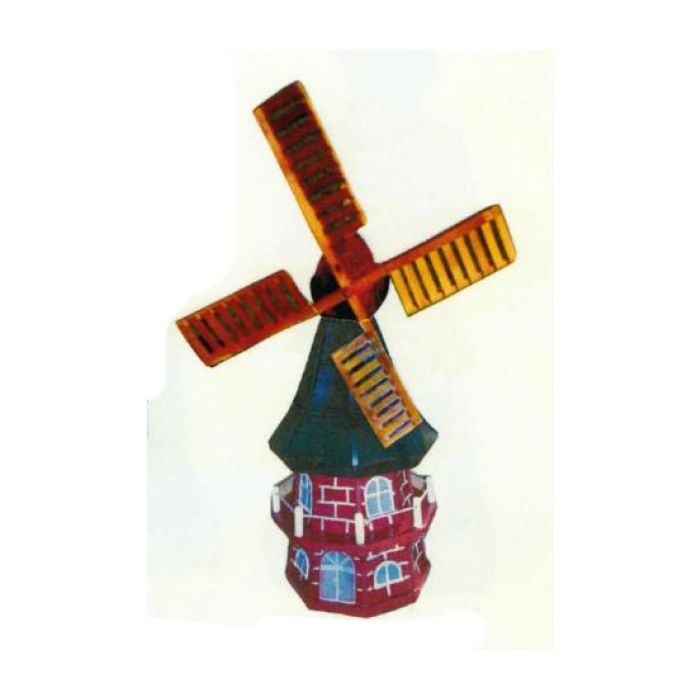 altertümliche Holzwindmühle braun klein verkleinert Dekorationsfigur