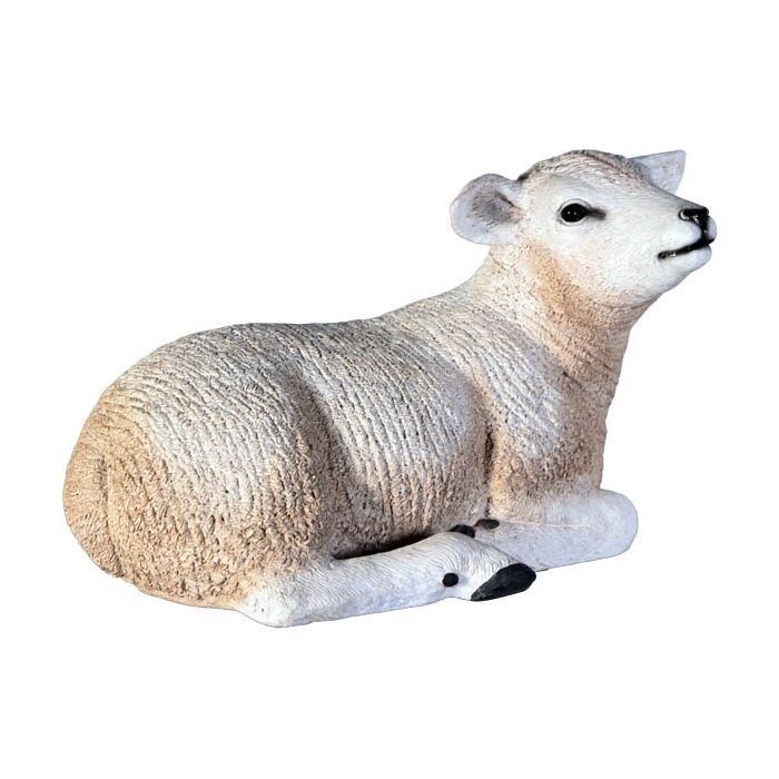 Lamm Wollschaf liegend lebensgroß Dekorationsfigur