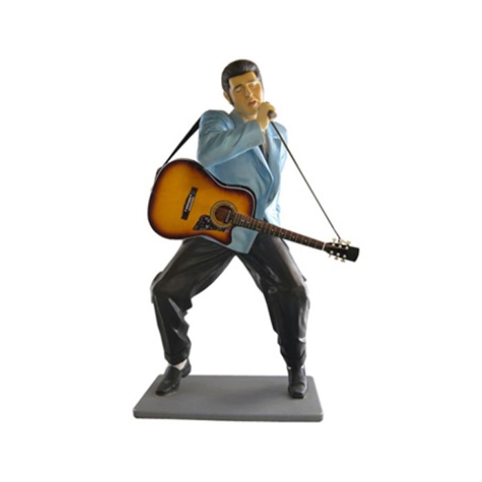 Elvisdouble  mit Gitarre und Micro lebensgroß Deko- & Werbefigur