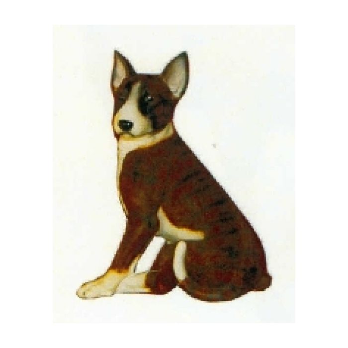 brauner Hund sitzend lebensgroß Dekorationsfigur
