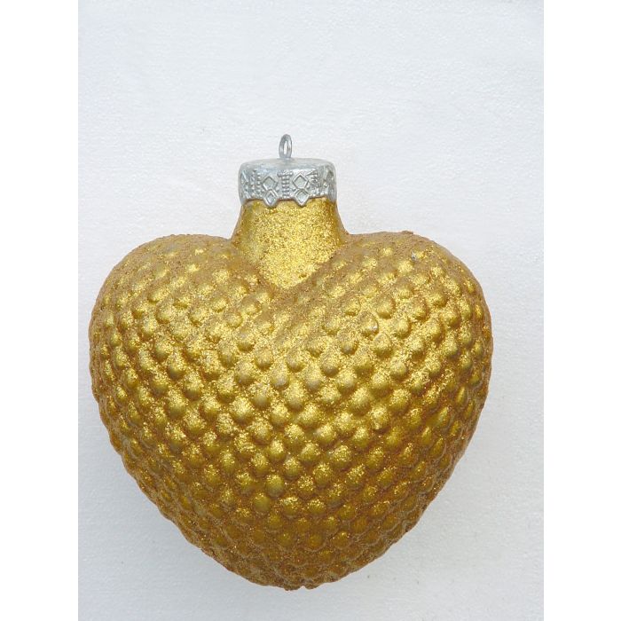 Weihnachtskugel in Herzform Gold glitzernd vergrößert Diverse Dekoelemente