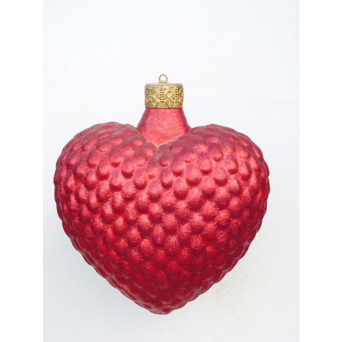 Weihnachtskugel in Herzform Rot glitzernd vergrößert Diverse Dekoelemente