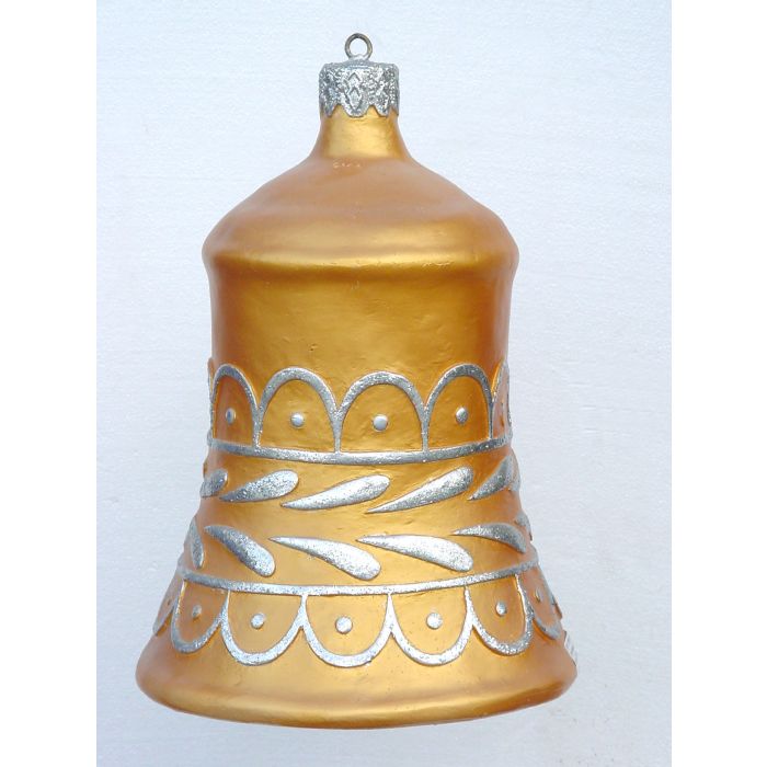 große Weihnachtskugel in Glockenform Gold vergrößert Diverse Dekoelemente