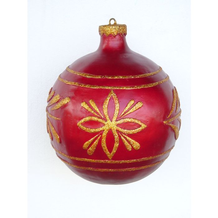 große Weihnachtskugel Rot-Gold vergrößert Diverse Dekoelemente