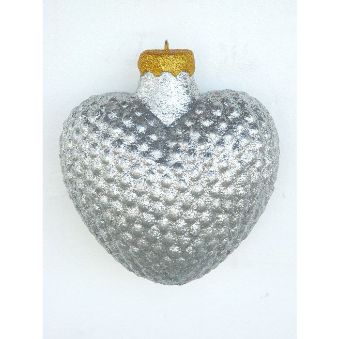 große Weihnachtskugel in Herzform Silber glitzernd vergrößert Diverse Dekoelemente