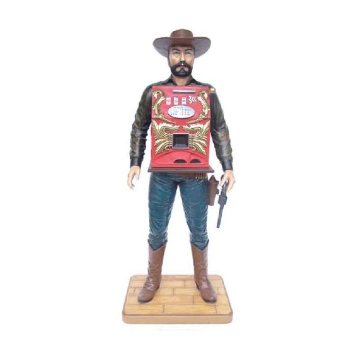 Cowboy mit Spielautomat lebensgroß Deko- & Werbefigur