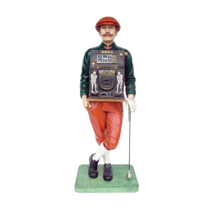 Golfer mit Spielautomat lebensgroß Deko- & Werbefigur