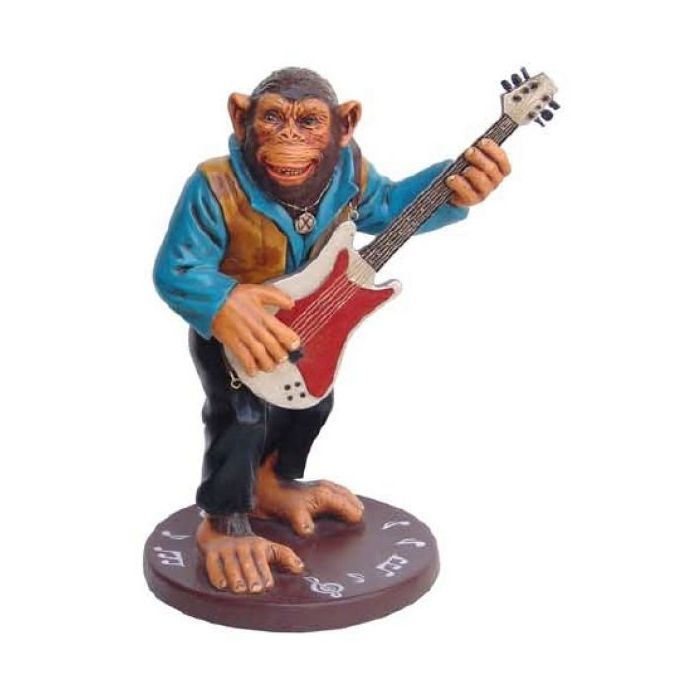 Affe an der Gitarre lebensgroß Dekorationsfigur