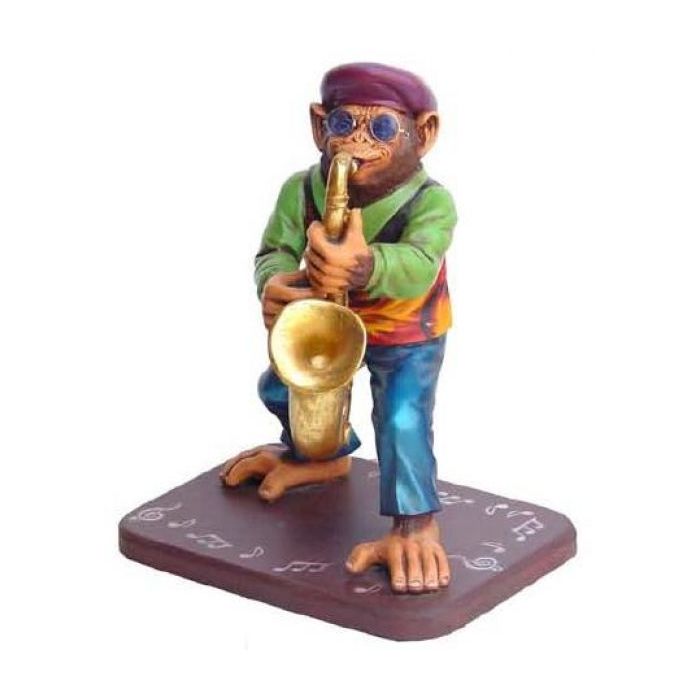 Affe am Saxophon lebensgroß Dekorationsfigur