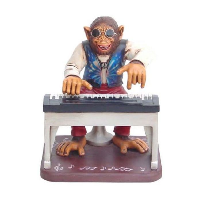 Affe am Keyboard lebensgroß Dekorationsfigur