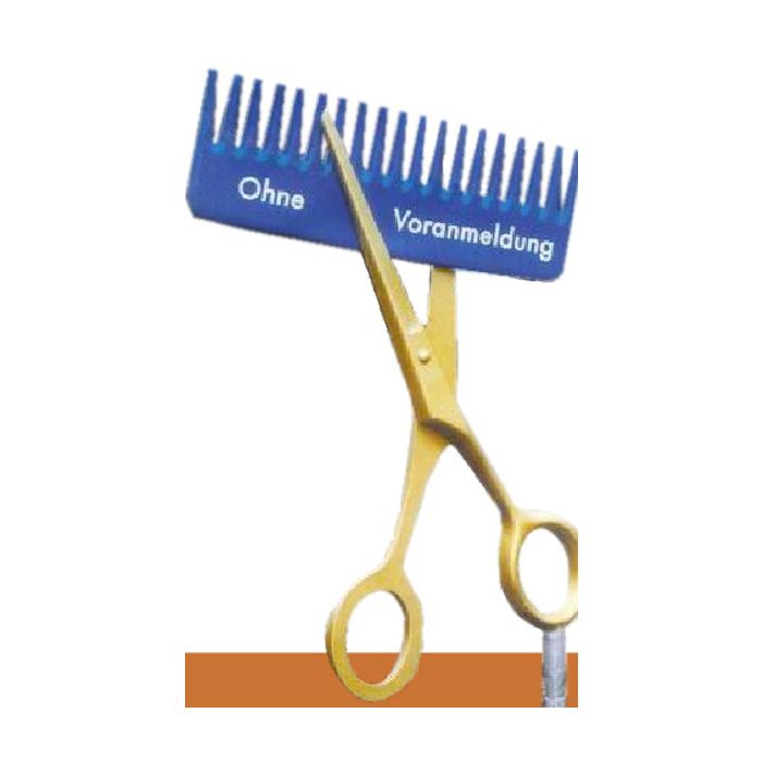 Schere mit Kamm verkleinert Deko- & Werbefigur