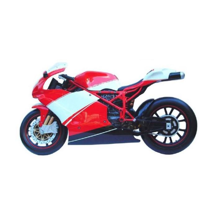rotes Rennmotorrad für Wandmontage verkleinert Deko- & Werbefigur