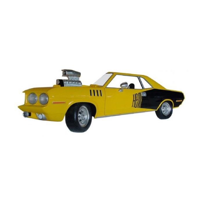 Musclecar (Hemi) in gelb für die Wand verkleinert Dekorationsfigur