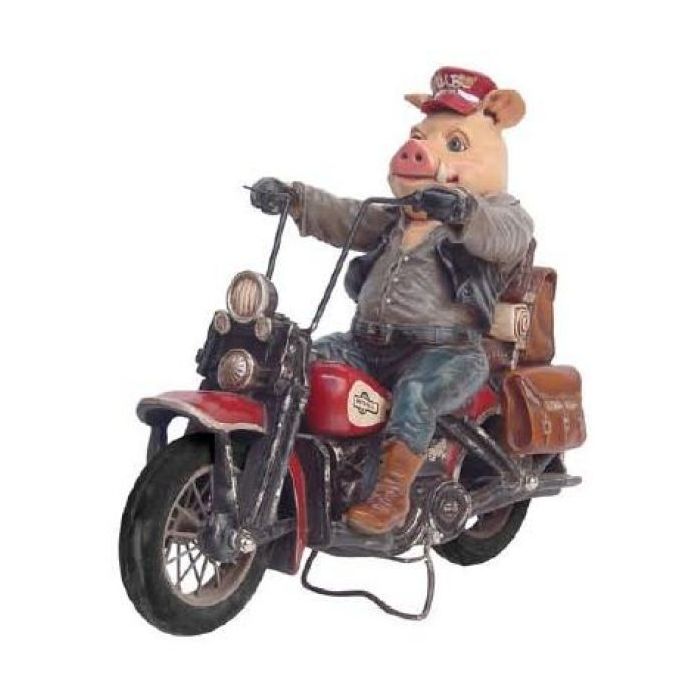 Biker auf Chopper verkleinert Dekorationsfigur