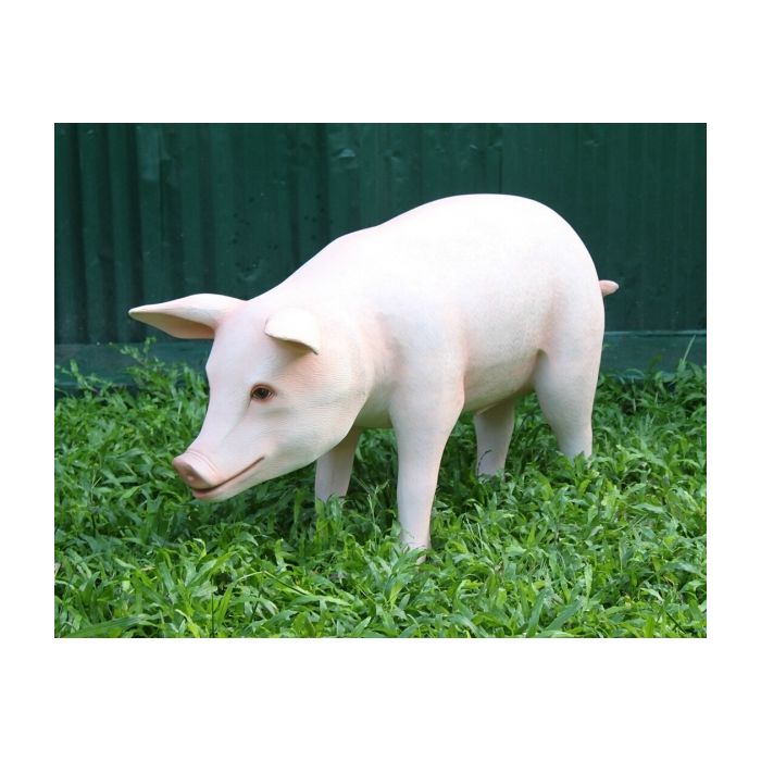 Rosa Schwein stehend lebensgroß Dekorationsfigur
