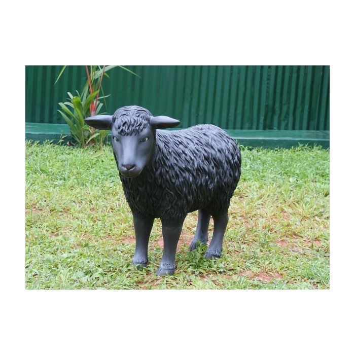 Schwarzes Schaf lebensgroß Dekorationsfigur