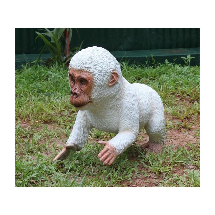 Weißer BabyGorilla lebensgroß Dekorationsfigur