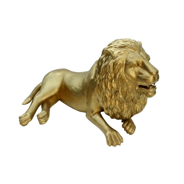 Goldener Löwe liegend lebensgroß Deko- & Werbefigur