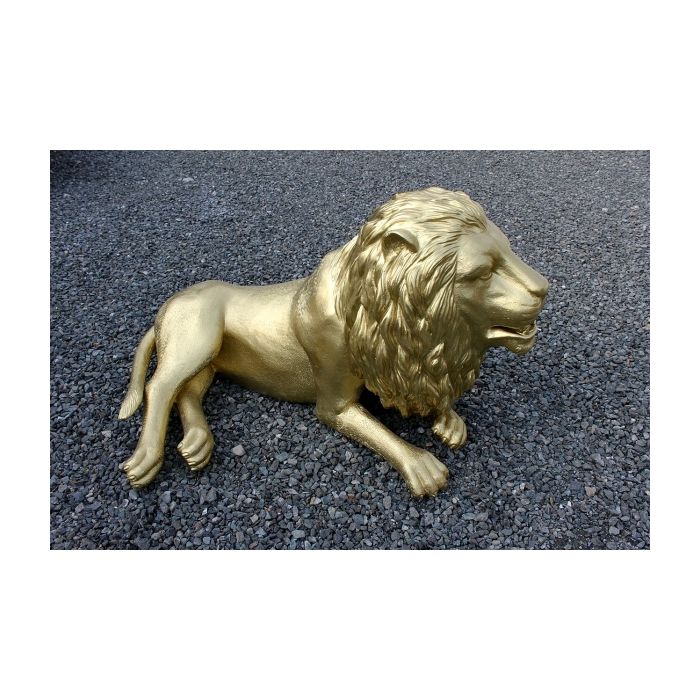Goldener Löwe liegend lebensgroß Deko- & Werbefigur