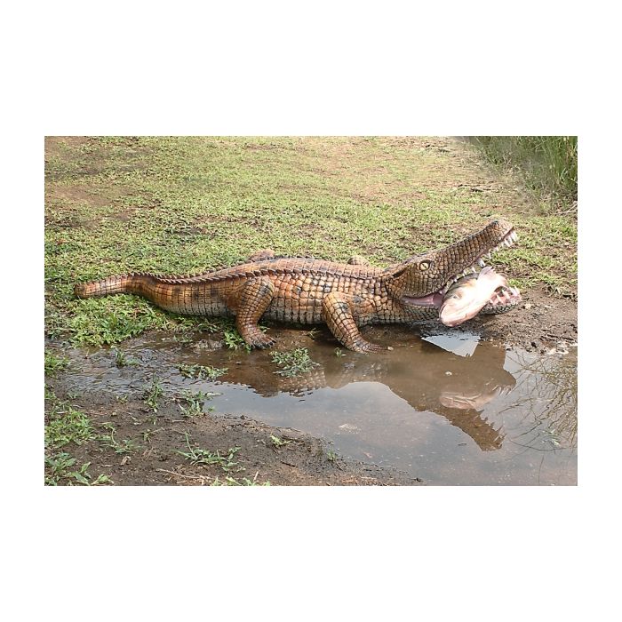 Kleines Krokodil lebensgroß Dekorationsfigur