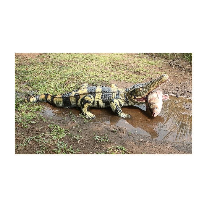 Kleines Krokodil 2 lebensgroß Dekorationsfigur