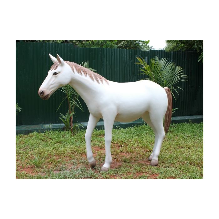 Weißes Pony lebensgroß Deko- & Werbefigur
