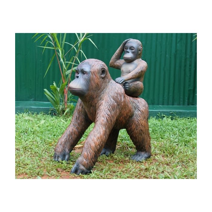 Orangutan mit Baby lebensgroß Deko- & Werbefigur