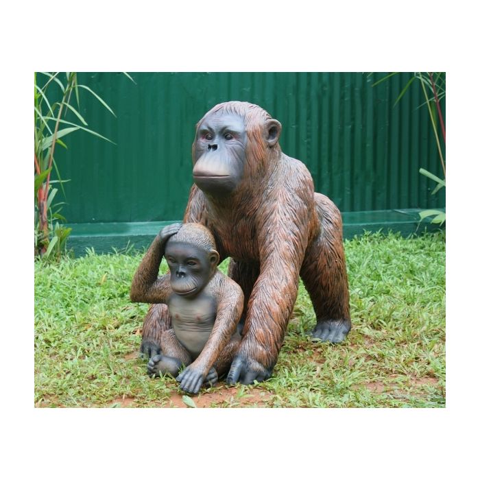 Orangutan mit Baby 2 lebensgroß Deko- & Werbefigur