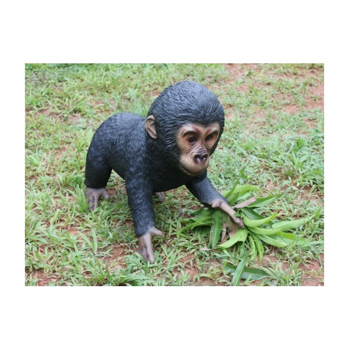 Schwarzer BabyGorilla lebensgroß Dekorationsfigur