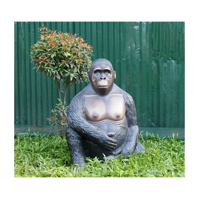 Gorilla sitzend lebensgroß Dekorationsfigur