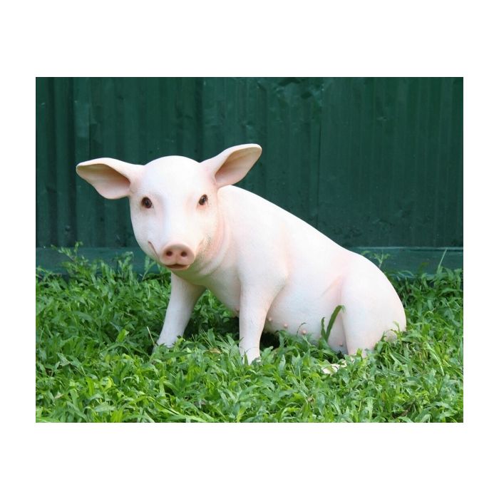 Rosa Schwein sitzend lebensgroß Dekorationsfigur